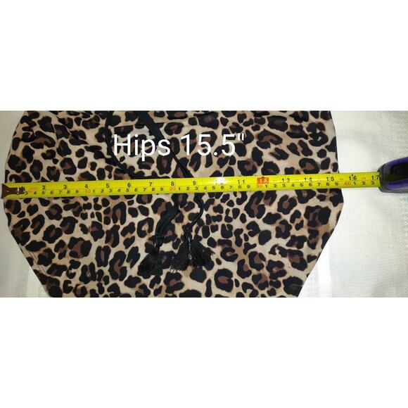 Time And Tru Swimsuit Sz XL 16-18 One Piece Leopard Print Strappy Back Tassels - Picture 9 of 16